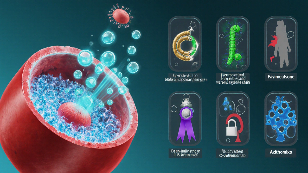 Illustration of eight drugs showing their distinct mechanisms of action.