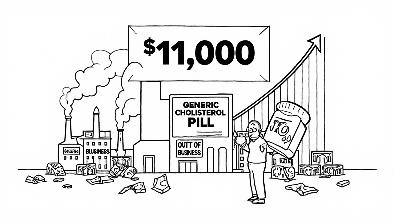 A single drug manufacturer monopolizes the market as pill prices skyrocket from  to ,000.