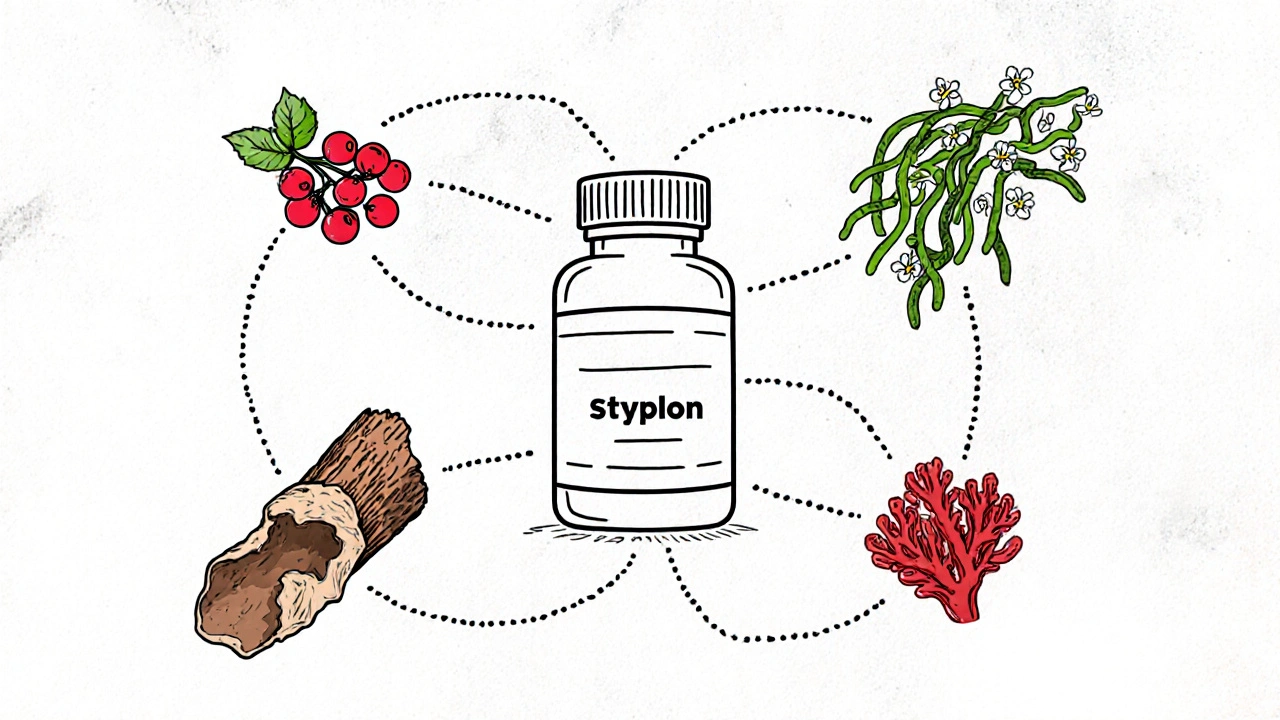 Compare Styplon (Indian Gooseberry, Indian Sarsaparilla, Lodh Tree, Red Coral) with Natural Alternatives