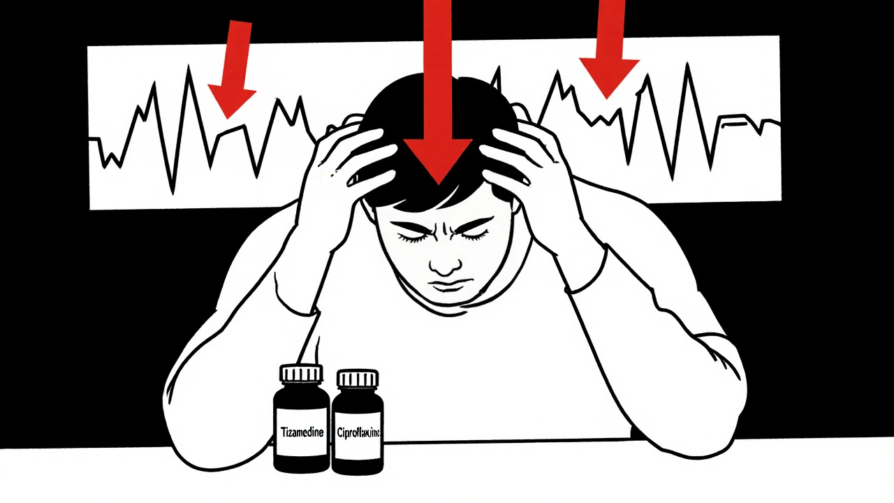 Tizanidine and Ciprofloxacin: Why This Drug Pair Can Cause Dangerous Low Blood Pressure and Extreme Drowsiness