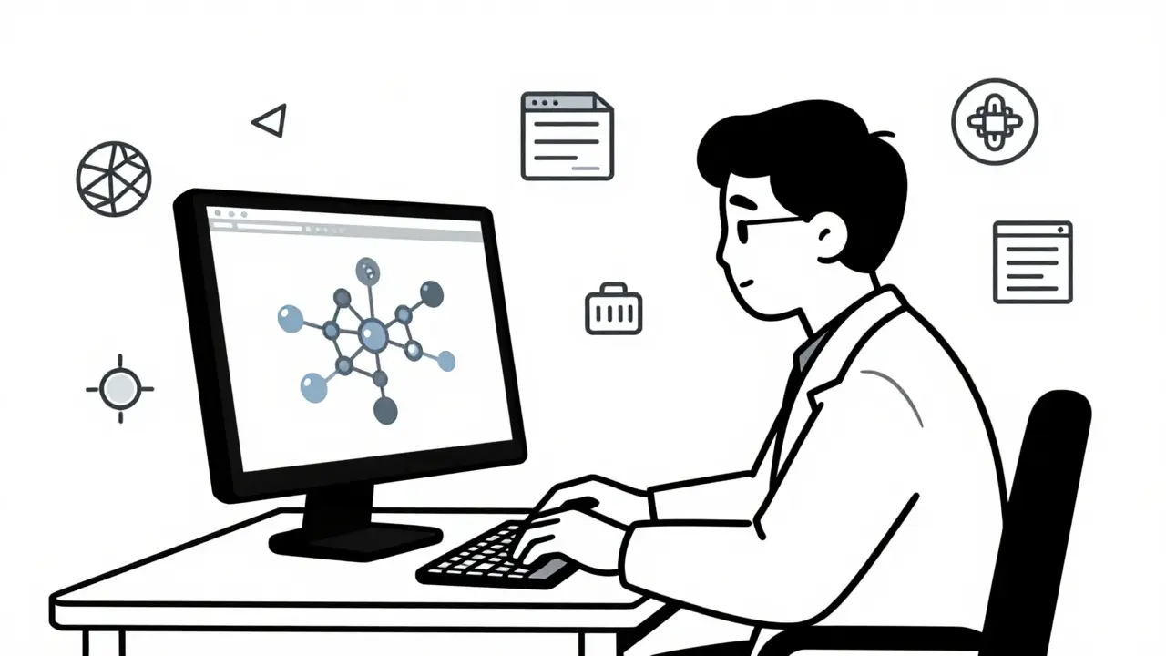 Illustration of checking drug interactions via database
