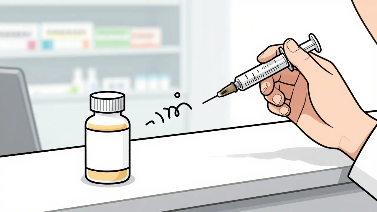 Illustration of generic vs brand drugs highlighting ingredient differences and measuring tools.