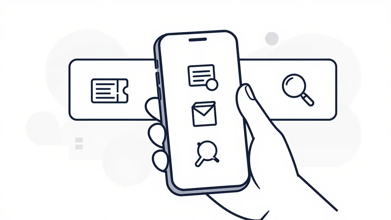 Illustration of smartphone app helping users compare pharmacy prices