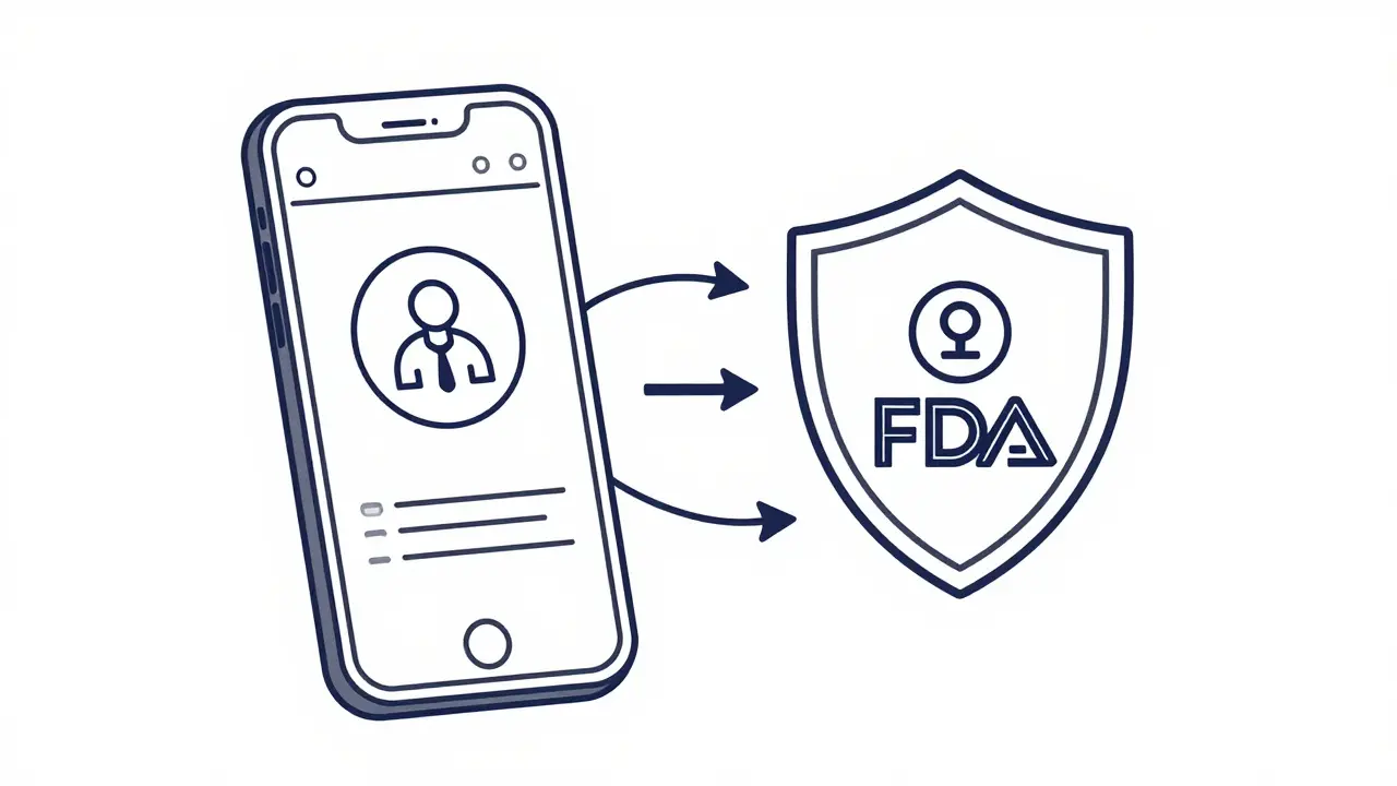 Smartphone connecting securely to verified online pharmacy