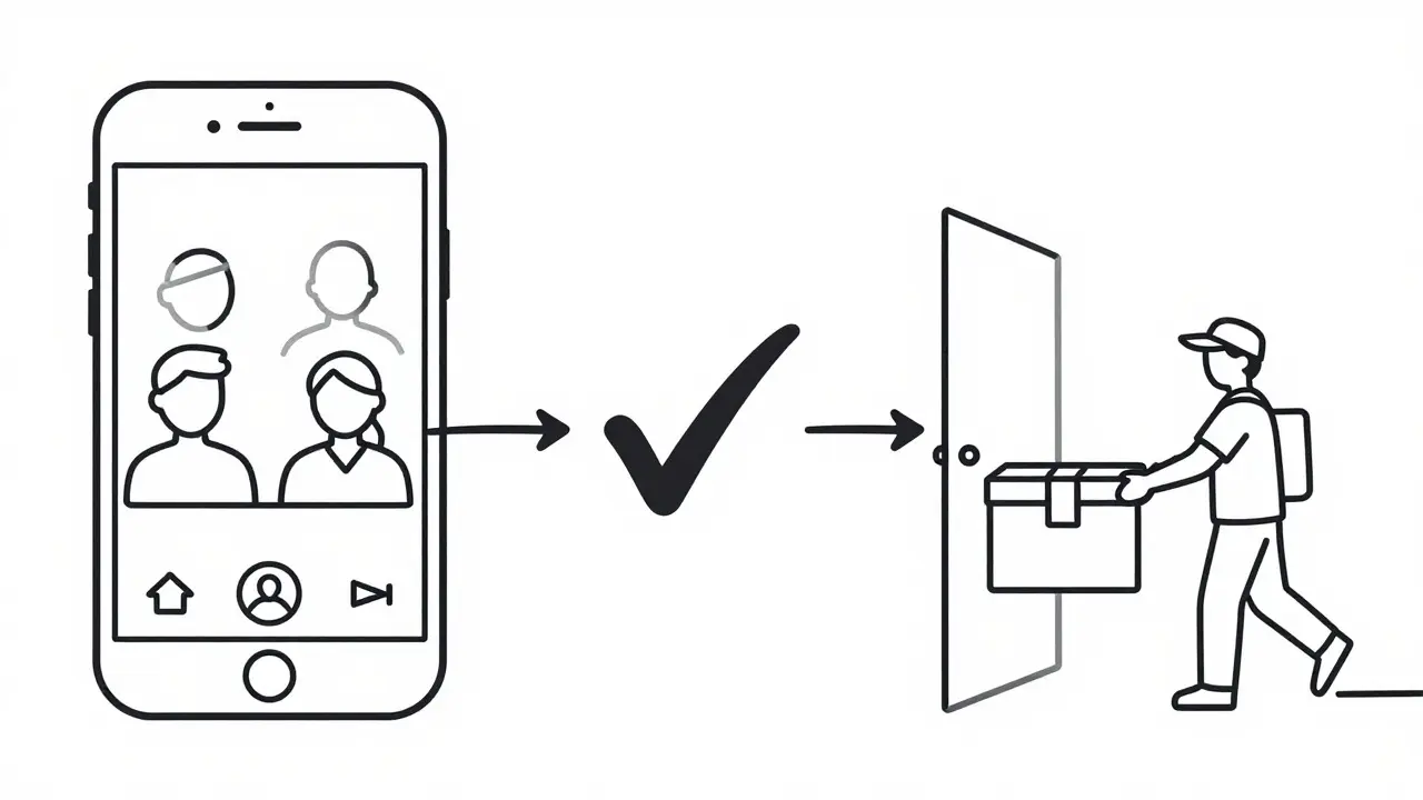Illustration of online prescription and delivery process